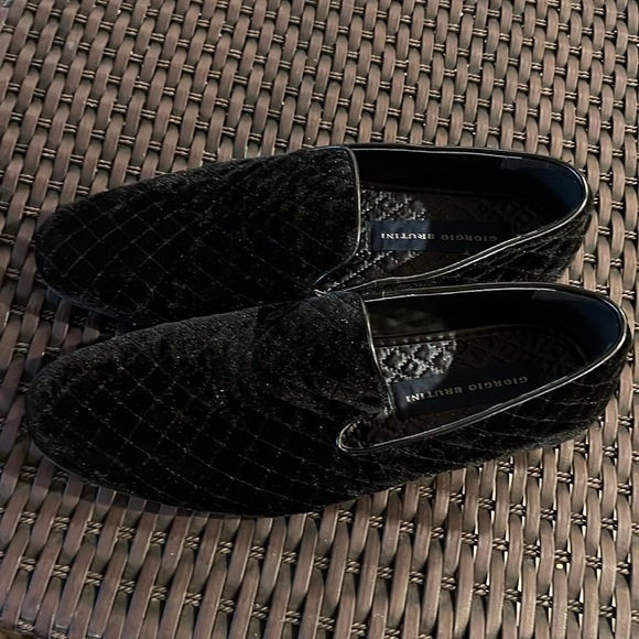Giorgio Brutini Chatwal Black Velvet Quilted Tuxedo Loafers Size 8.5 US Men - Picture 3 of 9